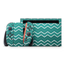 Teal Gradient Layered Chevron // Premium Vinyl Wrap Skin Kit Compatible with the Nintendo Switch 2
