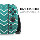 Teal Gradient Layered Chevron // Premium Vinyl Wrap Skin Kit Compatible with the Nintendo Switch 2