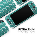 Teal Gradient Layered Chevron // Premium Vinyl Wrap Skin Kit Compatible with the Nintendo Switch 2