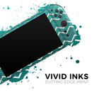 Teal Gradient Layered Chevron // Premium Vinyl Wrap Skin Kit Compatible with the Nintendo Switch 2