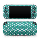 Teal Gradient Layered Chevron // Premium Vinyl Wrap Skin Kit Compatible with the Nintendo Switch 2