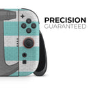Teal Stripes with Gray Nautical Anchor // Premium Vinyl Wrap Skin Kit Compatible with the Nintendo Switch 2