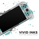 Teal Stripes with Gray Nautical Anchor // Premium Vinyl Wrap Skin Kit Compatible with the Nintendo Switch 2