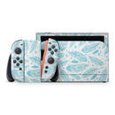 Teal Zendoodle Feathers // Premium Vinyl Wrap Skin Kit Compatible with the Nintendo Switch 2