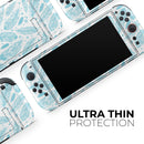Teal Zendoodle Feathers // Premium Vinyl Wrap Skin Kit Compatible with the Nintendo Switch 2