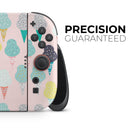 The All Over Pink Ice Cream Cone Pattern // Premium Vinyl Wrap Skin Kit Compatible with the Nintendo Switch 2