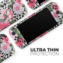 Trendy Floral On Animal Print V1 // Premium Vinyl Wrap Skin Kit Compatible with the Nintendo Switch 2