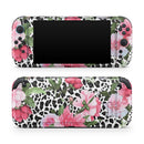 Trendy Floral On Animal Print V1 // Premium Vinyl Wrap Skin Kit Compatible with the Nintendo Switch 2