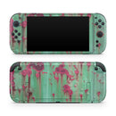 Trendy Green with Pink Rust // Premium Vinyl Wrap Skin Kit Compatible with the Nintendo Switch 2 - Vinyl Skin Wrap for Nintendo Switch 2, OLED, Lite, Pro Controller, Wii & Classic Handhelds