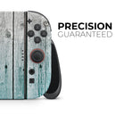 Trendy Teal to White Aged Wood Planks // Premium Vinyl Wrap Skin Kit Compatible with the Nintendo Switch 2 - Vinyl Skin Wrap for Nintendo Switch 2, OLED, Lite, Pro Controller, Wii & Classic Handhelds