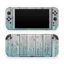 Trendy Teal to White Aged Wood Planks // Premium Vinyl Wrap Skin Kit Compatible with the Nintendo Switch 2 - Vinyl Skin Wrap for Nintendo Switch 2, OLED, Lite, Pro Controller, Wii & Classic Handhelds