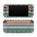 Tribal Vector Green & Pink Abstract Pattern V3 // Premium Vinyl Wrap Skin Kit Compatible with the Nintendo Switch 2 - Vinyl Skin Wrap for Nintendo Switch 2, OLED, Lite, Pro Controller, Wii & Classic Handhelds