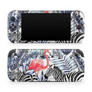Tropical Flamingo and Zebra Jungle // Premium Vinyl Wrap Skin Kit Compatible with the Nintendo Switch 2 - Vinyl Skin Wrap for Nintendo Switch 2, OLED, Lite, Pro Controller, Wii & Classic Handhelds