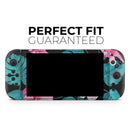 Tropical Mint and Vivid Pink Floral v2 // Premium Vinyl Wrap Skin Kit Compatible with the Nintendo Switch 2 - Vinyl Skin Wrap for Nintendo Switch 2, OLED, Lite, Pro Controller, Wii & Classic Handhelds