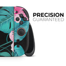 Tropical Mint and Vivid Pink Floral v2 // Premium Vinyl Wrap Skin Kit Compatible with the Nintendo Switch 2 - Vinyl Skin Wrap for Nintendo Switch 2, OLED, Lite, Pro Controller, Wii & Classic Handhelds