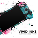 Tropical Mint and Vivid Pink Floral v2 // Premium Vinyl Wrap Skin Kit Compatible with the Nintendo Switch 2 - Vinyl Skin Wrap for Nintendo Switch 2, OLED, Lite, Pro Controller, Wii & Classic Handhelds
