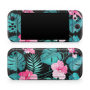 Tropical Mint and Vivid Pink Floral v2 // Premium Vinyl Wrap Skin Kit Compatible with the Nintendo Switch 2 - Vinyl Skin Wrap for Nintendo Switch 2, OLED, Lite, Pro Controller, Wii & Classic Handhelds