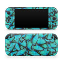 Turquoise Butterfly Bundle // Premium Vinyl Wrap Skin Kit Compatible with the Nintendo Switch 2 - Vinyl Skin Wrap for Nintendo Switch 2, OLED, Lite, Pro Controller, Wii & Classic Handhelds