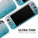 Turquoise & Silver Glimmer Fade // Premium Vinyl Wrap Skin Kit Compatible with the Nintendo Switch 2 - Vinyl Skin Wrap for Nintendo Switch 2, OLED, Lite, Pro Controller, Wii & Classic Handhelds