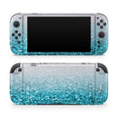Turquoise & Silver Glimmer Fade // Premium Vinyl Wrap Skin Kit Compatible with the Nintendo Switch 2 - Vinyl Skin Wrap for Nintendo Switch 2, OLED, Lite, Pro Controller, Wii & Classic Handhelds