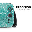 Turquoise Unfocused Glimmer // Premium Vinyl Wrap Skin Kit Compatible with the Nintendo Switch 2 - Vinyl Skin Wrap for Nintendo Switch 2, OLED, Lite, Pro Controller, Wii & Classic Handhelds