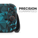 Turquoise and Black Geometric Triangles // Premium Vinyl Wrap Skin Kit Compatible with the Nintendo Switch 2 - Vinyl Skin Wrap for Nintendo Switch 2, OLED, Lite, Pro Controller, Wii & Classic Handhelds