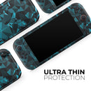 Turquoise and Black Geometric Triangles // Premium Vinyl Wrap Skin Kit Compatible with the Nintendo Switch 2 - Vinyl Skin Wrap for Nintendo Switch 2, OLED, Lite, Pro Controller, Wii & Classic Handhelds