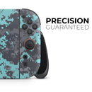 Turquoise and Gray Digital Camouflage // Premium Vinyl Wrap Skin Kit Compatible with the Nintendo Switch 2 - Vinyl Skin Wrap for Nintendo Switch 2, OLED, Lite, Pro Controller, Wii & Classic Handhelds