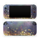 Unfocused MultiColor Gold Sparkle // Premium Vinyl Wrap Skin Kit Compatible with the Nintendo Switch 2 - Vinyl Skin Wrap for Nintendo Switch 2, OLED, Lite, Pro Controller, Wii & Classic Handhelds
