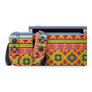 Vector Gold & Purple Aztec Pattern V32 // Premium Vinyl Wrap Skin Kit Compatible with the Nintendo Switch 2 - Vinyl Skin Wrap for Nintendo Switch 2, OLED, Lite, Pro Controller, Wii & Classic Handhelds