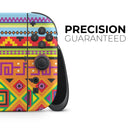 Vector Gold & Purple Aztec Pattern V32 // Premium Vinyl Wrap Skin Kit Compatible with the Nintendo Switch 2 - Vinyl Skin Wrap for Nintendo Switch 2, OLED, Lite, Pro Controller, Wii & Classic Handhelds