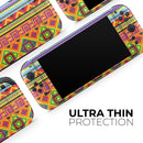 Vector Gold & Purple Aztec Pattern V32 // Premium Vinyl Wrap Skin Kit Compatible with the Nintendo Switch 2 - Vinyl Skin Wrap for Nintendo Switch 2, OLED, Lite, Pro Controller, Wii & Classic Handhelds