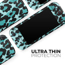 Vector Hot Turquoise Cheetah Print // Premium Vinyl Wrap Skin Kit Compatible with the Nintendo Switch 2 - Vinyl Skin Wrap for Nintendo Switch 2, OLED, Lite, Pro Controller, Wii & Classic Handhelds