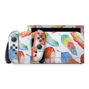 Vibrant Colorful Brushed Feathers // Premium Vinyl Wrap Skin Kit Compatible with the Nintendo Switch 2 - Vinyl Skin Wrap for Nintendo Switch 2, OLED, Lite, Pro Controller, Wii & Classic Handhelds