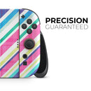 Vibrant Pink & Blue Layered Chevron Pattern // Premium Vinyl Wrap Skin Kit Compatible with the Nintendo Switch 2 - Vinyl Skin Wrap for Nintendo Switch 2, OLED, Lite, Pro Controller, Wii & Classic Handhelds