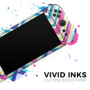 Vibrant Pink & Blue Layered Chevron Pattern // Premium Vinyl Wrap Skin Kit Compatible with the Nintendo Switch 2 - Vinyl Skin Wrap for Nintendo Switch 2, OLED, Lite, Pro Controller, Wii & Classic Handhelds