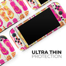 Vibrant Pink & Yellow Flip-Flop Vector // Premium Vinyl Wrap Skin Kit Compatible with the Nintendo Switch 2 - Vinyl Skin Wrap for Nintendo Switch 2, OLED, Lite, Pro Controller, Wii & Classic Handhelds