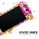 Vibrant Pink & Yellow Flip-Flop Vector // Premium Vinyl Wrap Skin Kit Compatible with the Nintendo Switch 2 - Vinyl Skin Wrap for Nintendo Switch 2, OLED, Lite, Pro Controller, Wii & Classic Handhelds