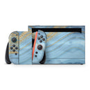 Vivid Agate Vein Slice Blue V12 // Premium Vinyl Wrap Skin Kit Compatible with the Nintendo Switch 2 - Vinyl Skin Wrap for Nintendo Switch 2, OLED, Lite, Pro Controller, Wii & Classic Handhelds