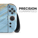 Vivid Agate Vein Slice Blue V12 // Premium Vinyl Wrap Skin Kit Compatible with the Nintendo Switch 2 - Vinyl Skin Wrap for Nintendo Switch 2, OLED, Lite, Pro Controller, Wii & Classic Handhelds