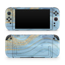 Vivid Agate Vein Slice Blue V12 // Premium Vinyl Wrap Skin Kit Compatible with the Nintendo Switch 2 - Vinyl Skin Wrap for Nintendo Switch 2, OLED, Lite, Pro Controller, Wii & Classic Handhelds