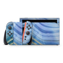 Vivid Agate Vein Slice Blue V4 // Premium Vinyl Wrap Skin Kit Compatible with the Nintendo Switch 2 - Vinyl Skin Wrap for Nintendo Switch 2, OLED, Lite, Pro Controller, Wii & Classic Handhelds