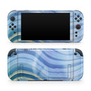 Vivid Agate Vein Slice Blue V4 // Premium Vinyl Wrap Skin Kit Compatible with the Nintendo Switch 2 - Vinyl Skin Wrap for Nintendo Switch 2, OLED, Lite, Pro Controller, Wii & Classic Handhelds