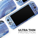 Vivid Agate Vein Slice Blue V5 // Premium Vinyl Wrap Skin Kit Compatible with the Nintendo Switch 2 - Vinyl Skin Wrap for Nintendo Switch 2, OLED, Lite, Pro Controller, Wii & Classic Handhelds