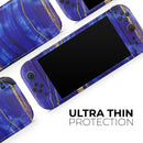 Vivid Agate Vein Slice Blue V6 // Premium Vinyl Wrap Skin Kit Compatible with the Nintendo Switch 2 - Vinyl Skin Wrap for Nintendo Switch 2, OLED, Lite, Pro Controller, Wii & Classic Handhelds