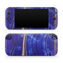 Vivid Agate Vein Slice Blue V6 // Premium Vinyl Wrap Skin Kit Compatible with the Nintendo Switch 2 - Vinyl Skin Wrap for Nintendo Switch 2, OLED, Lite, Pro Controller, Wii & Classic Handhelds