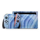 Vivid Agate Vein Slice Blue V8 // Premium Vinyl Wrap Skin Kit Compatible with the Nintendo Switch 2 - Vinyl Skin Wrap for Nintendo Switch 2, OLED, Lite, Pro Controller, Wii & Classic Handhelds