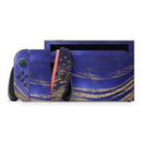 Vivid Agate Vein Slice Blue V9 // Premium Vinyl Wrap Skin Kit Compatible with the Nintendo Switch 2 - Vinyl Skin Wrap for Nintendo Switch 2, OLED, Lite, Pro Controller, Wii & Classic Handhelds