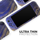 Vivid Agate Vein Slice Blue V9 // Premium Vinyl Wrap Skin Kit Compatible with the Nintendo Switch 2 - Vinyl Skin Wrap for Nintendo Switch 2, OLED, Lite, Pro Controller, Wii & Classic Handhelds