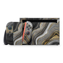 Vivid Agate Vein Slice Foiled V13 // Premium Vinyl Wrap Skin Kit Compatible with the Nintendo Switch 2 - Vinyl Skin Wrap for Nintendo Switch 2, OLED, Lite, Pro Controller, Wii & Classic Handhelds